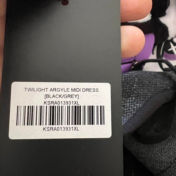 Killstar Black & grey argyle midi dress size xl NWT - Picture 5 of 5